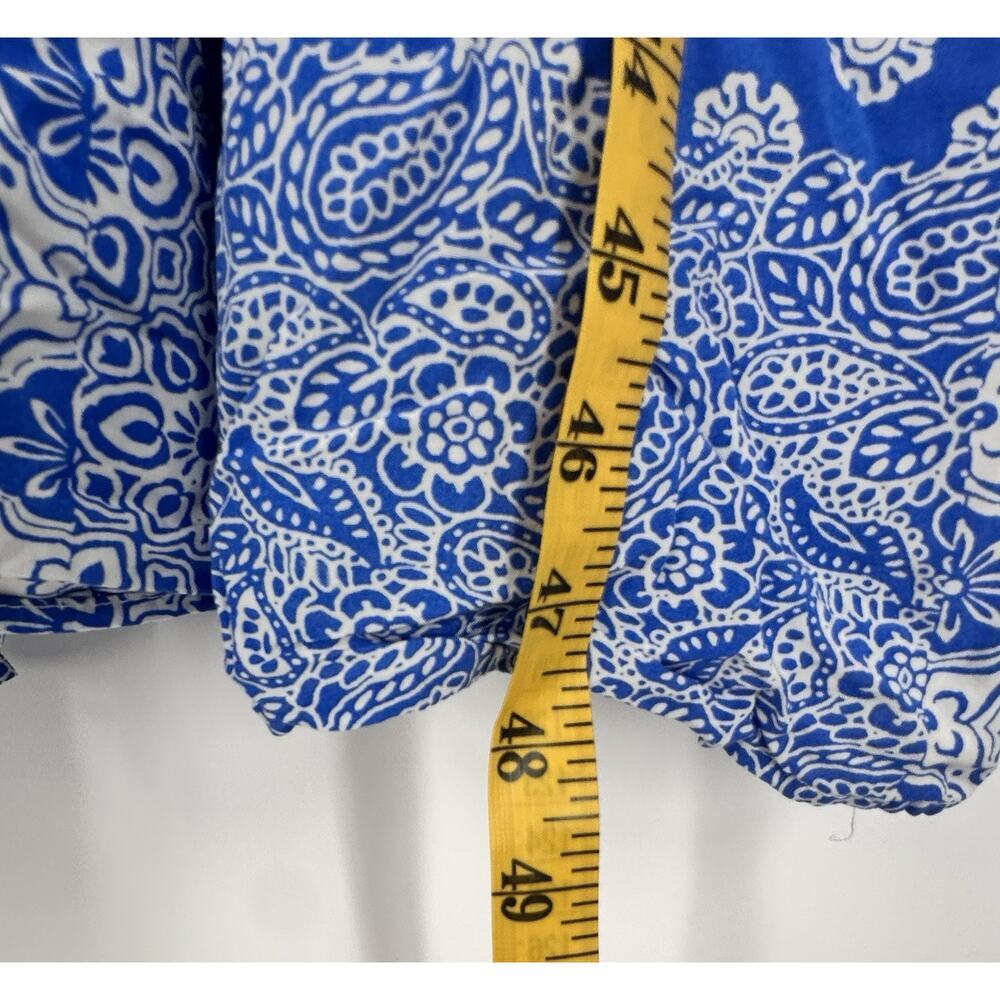 Blue White Paisley Boho Coastal Maxi Dress Zara Medium Coquette Euro Summer EUC - Picture 8 of 8